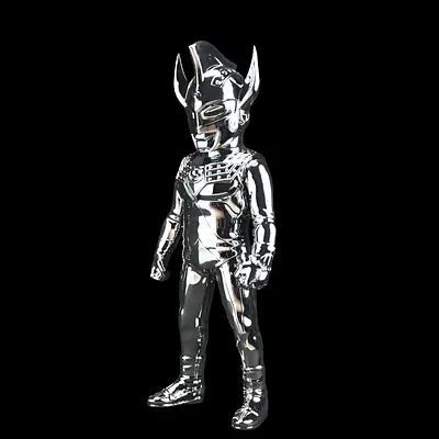 Ultraman Taro Silver Chrome Version Sofubi Figure | Planet-X - alternate view