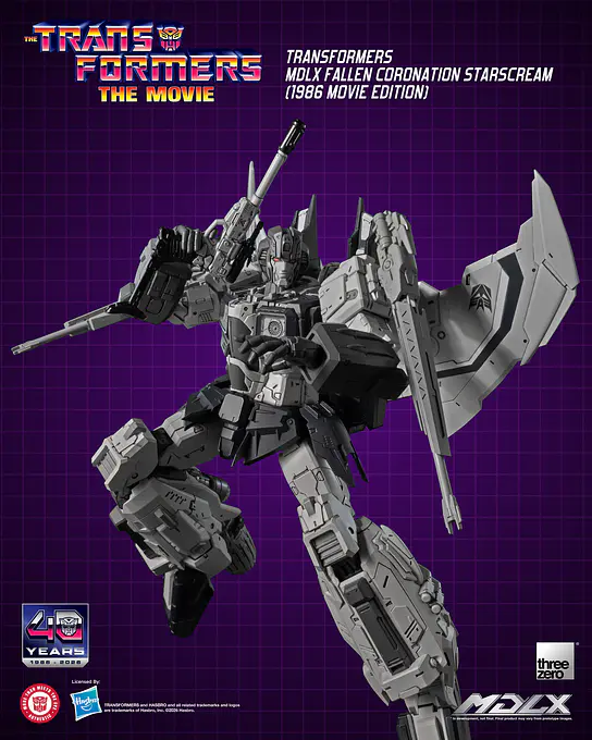 Starscream in a leaping pose holding a laser cannon
