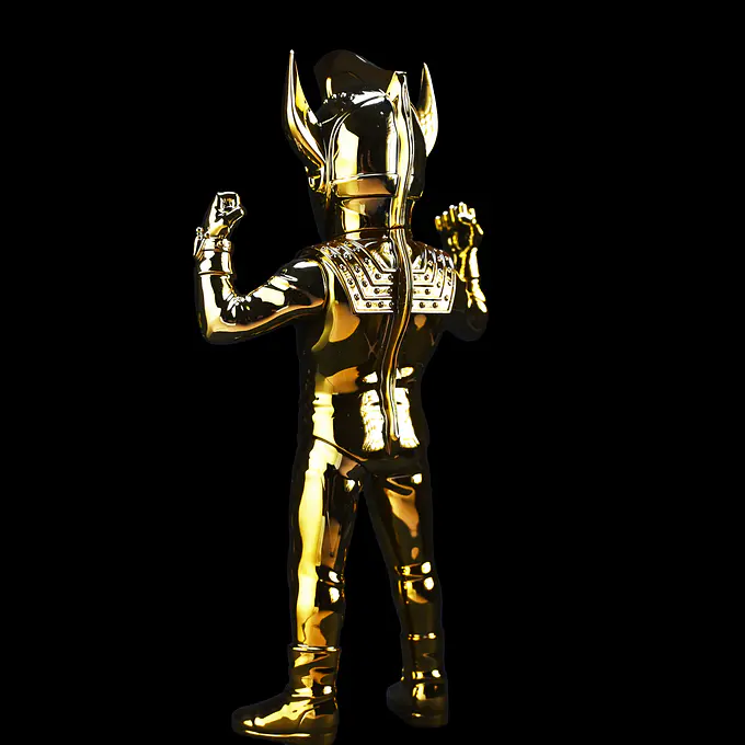 Ultraman Taro Gold Chrome Ultra Dynamite Pose Version Sofubi Figure | Planet-X photo 4