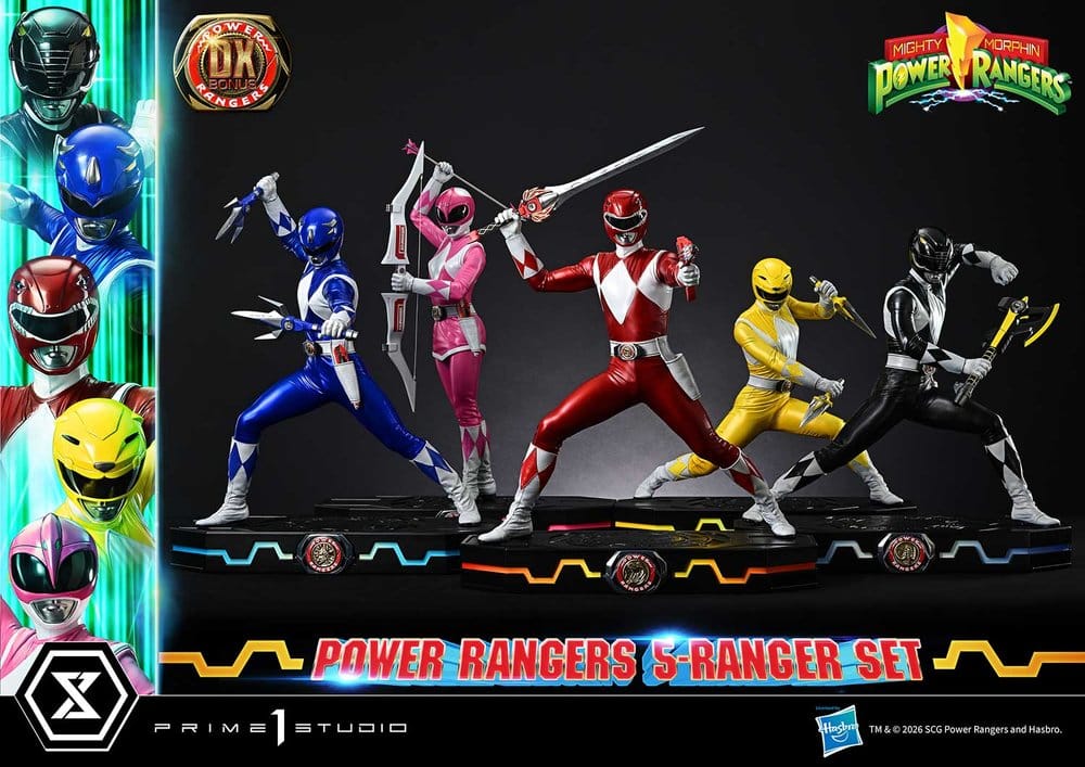 Mighty Morphin Power Rangers Premium Masterline Set of 5 Statues 1/4 Deluxe Bonus Version 62 cm | Prime 1 Studio