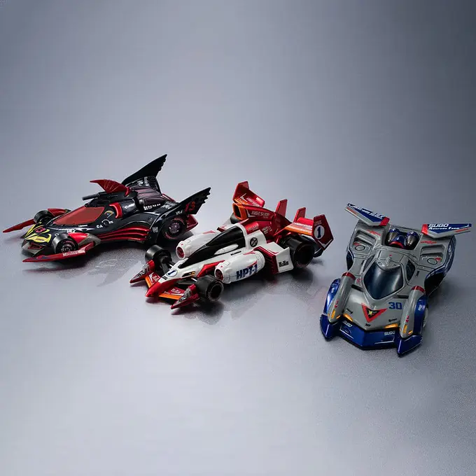 Future GPX Cyber Formula Vehicle Set 3-Pack - Asurada G.S.X Aero Mode, Knight Savior 005 & Missionel VR-4 (Heritage Edition)