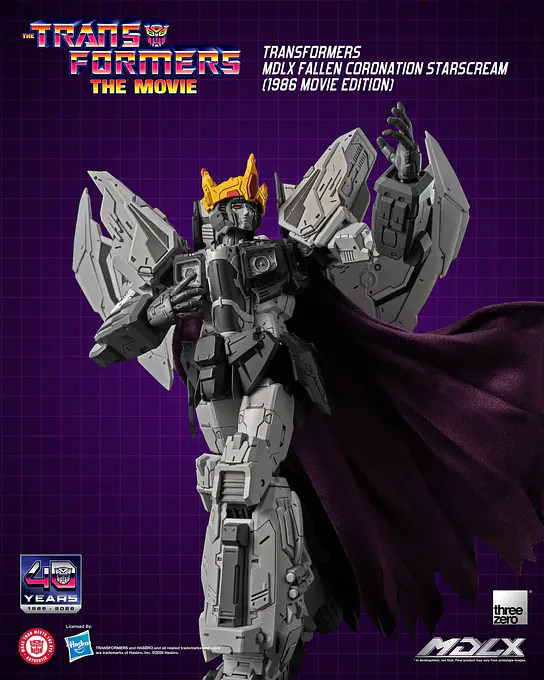 Starscream raising one hand with his cape draped over his shoulder