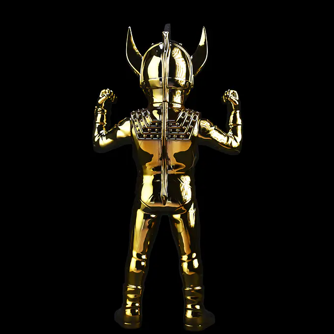 Ultraman Taro Gold Chrome Ultra Dynamite Pose Version Sofubi Figure | Planet-X photo 5