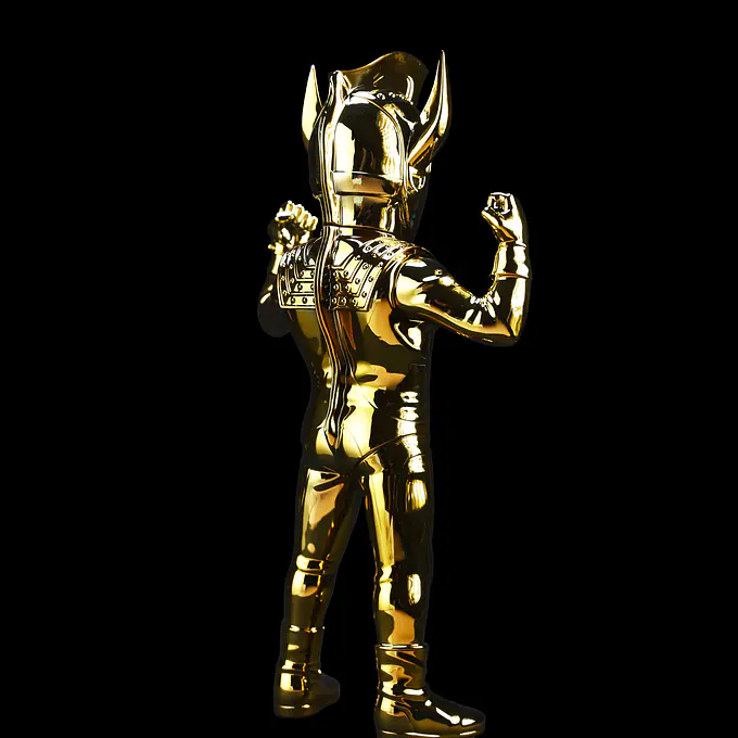 Ultraman Taro Gold Chrome Ultra Dynamite Pose Version Sofubi Figure | Planet-X photo 6