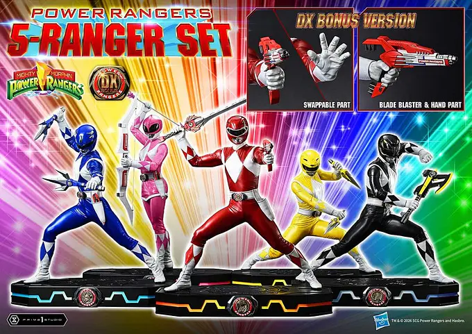 Mighty Morphin Power Rangers Premium Masterline Set of 5 Statues 1/4 Deluxe Bonus Version 62 cm - Prime 1 Studio photo 2
