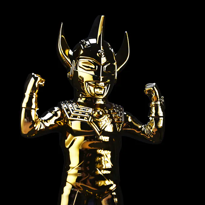 Ultraman Taro Gold Chrome Ultra Dynamite Pose Version Sofubi Figure | Planet-X photo 9
