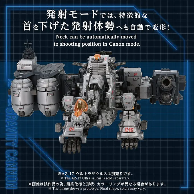 Zoids Plastic Model Kit 1/72 AZ-17EX Ultra Saurus Gravity Cannon 73 cm - Takara Tomy photo 4