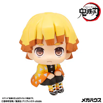 Demon Slayer Look Up PVC Figure Set Zenitsu Agatsuma (Grumpy Ver.) and Kaigaku with Bonus Cushions | MegaHouse