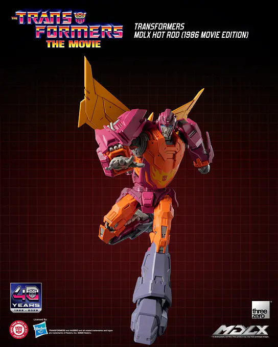Hot Rod mid-stride in a running pose