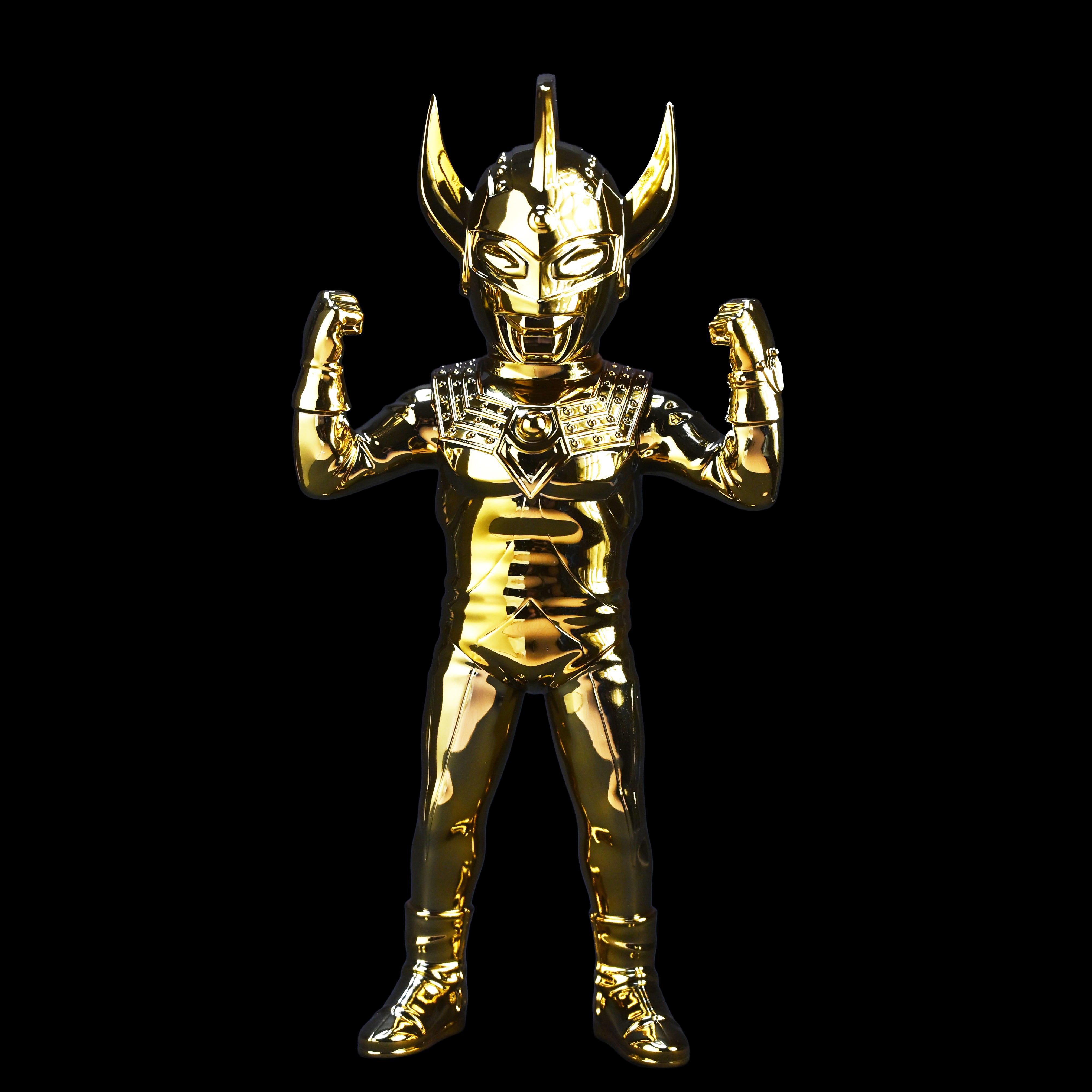 Ultraman Taro Gold Chrome Ultra Dynamite Pose Version Sofubi Figure | Planet-X