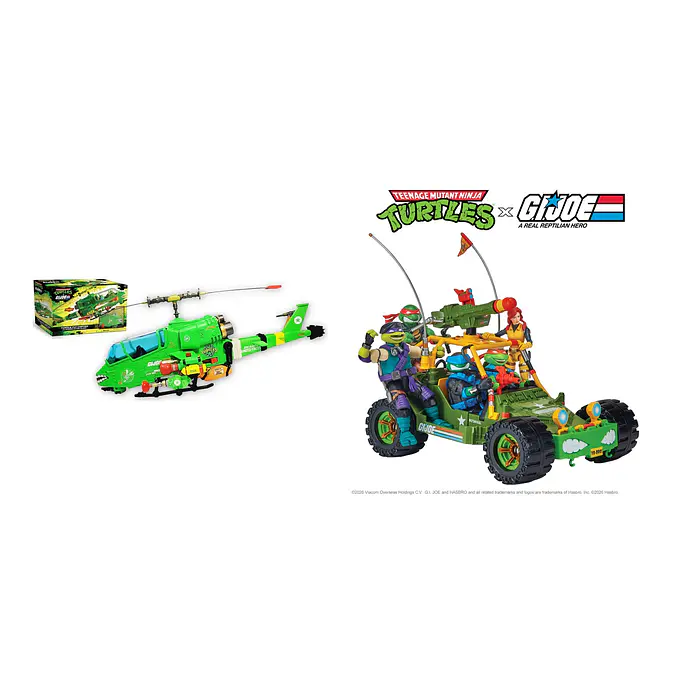 Teenage Mutant Ninja Turtles x G.I. Joe Crossover Classics Turtle-Fly and Shell-Striker Vehicle Set | Playmates Toys