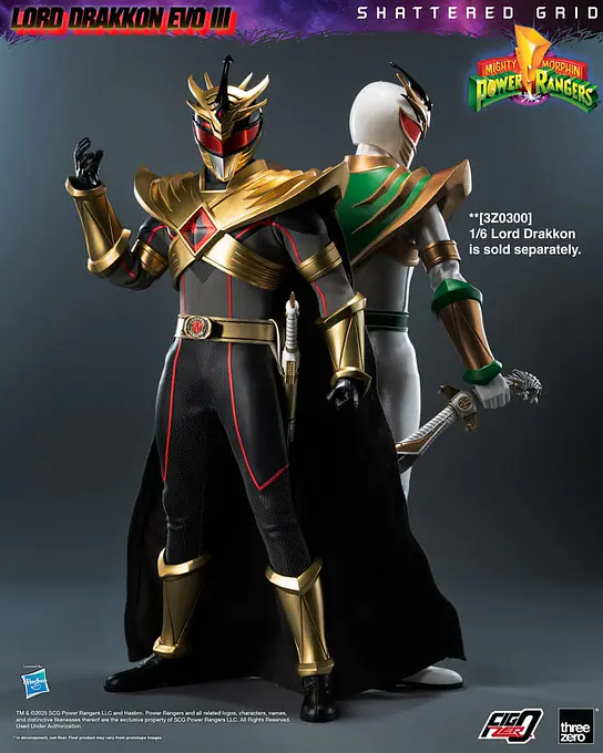 Mighty Morphin Power Rangers Shattered Grid FigZero Action Figure 1/6 Lord Drakkon Evo III 30 cm - threezero photo 12