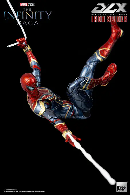 Iron Spider swinging on a web string
