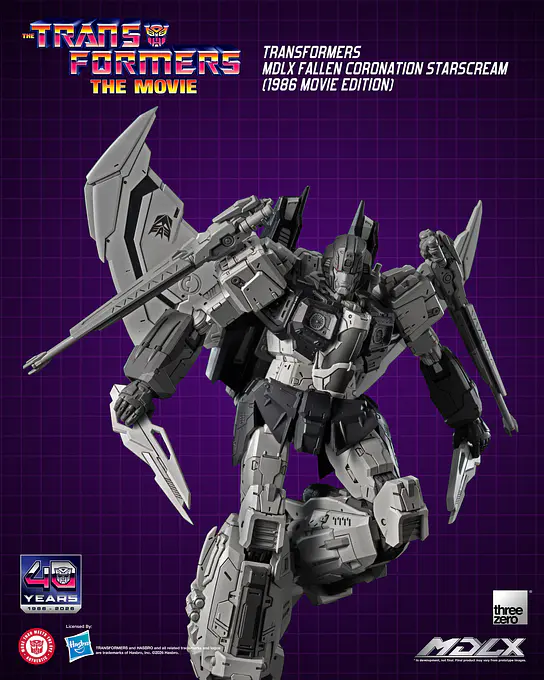 Starscream aiming a laser cannon with his wing backpack spread