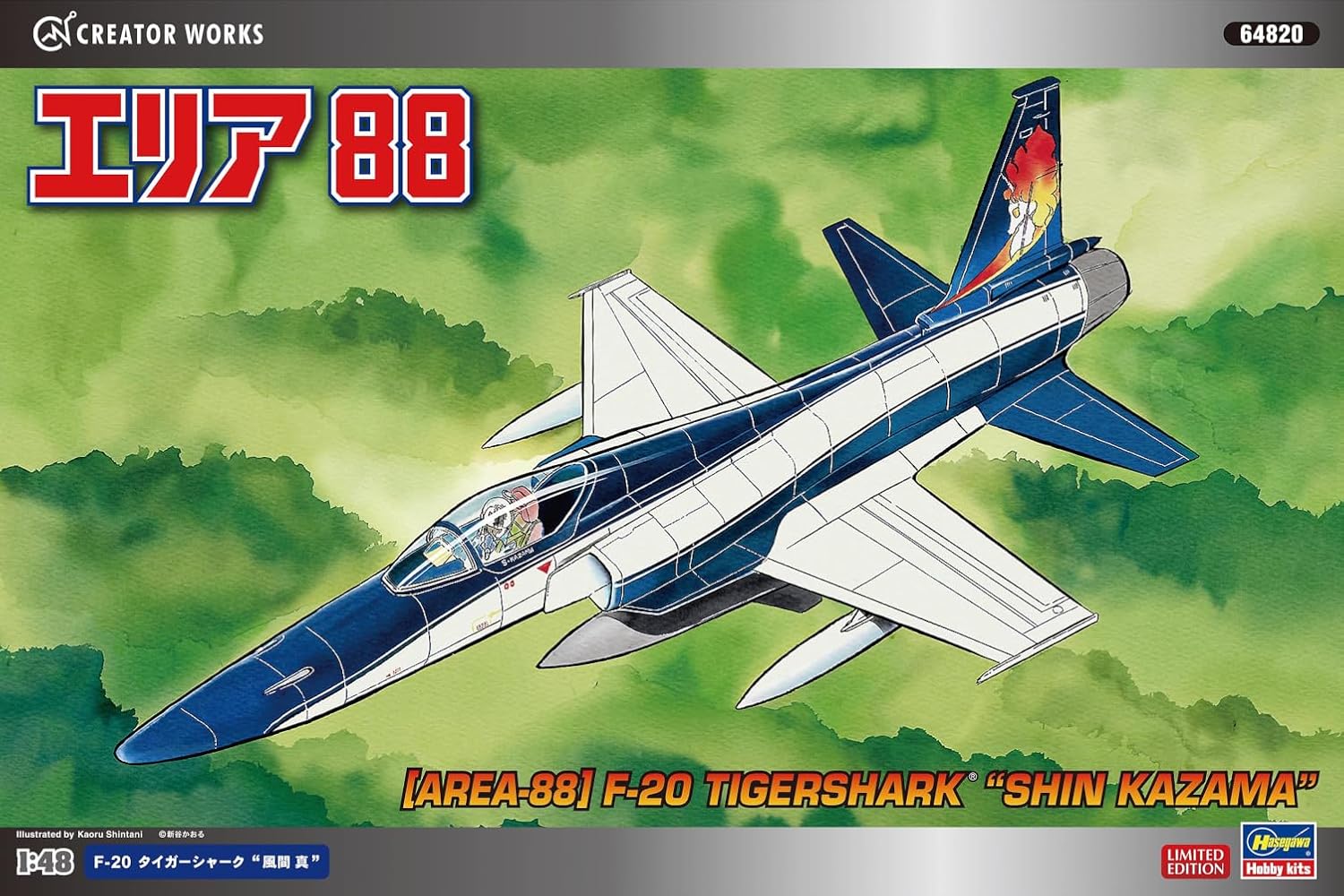 Area 88 1/48 Model Kit F-20 Tigershark Shin Kazama | Hasegawa