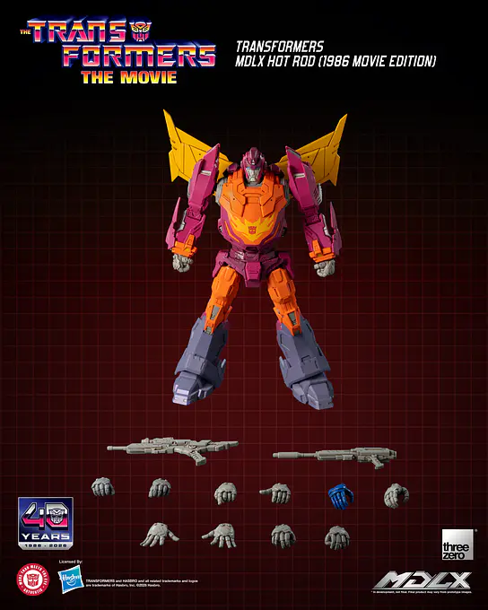 Hot Rod with all accessories: laser blaster, blaster rifle and interchangeable hands