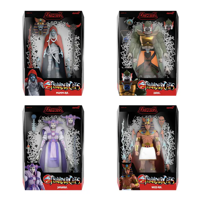 Thundercats Ultimates Zaxx, Jagara, Wizz-Ra and Mumm-Ra (Old Man) Figure Set (Wave 15) 18 cm | Super7