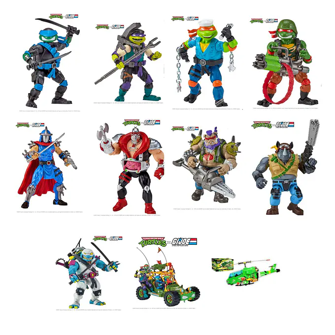 Teenage Mutant Ninja Turtles x G.I. Joe Crossover Classics Complete Collection with Vehicles | Playmates Toys