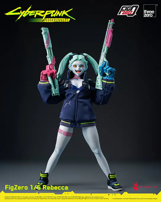 Rebecca holding two firearms up in a wide stance