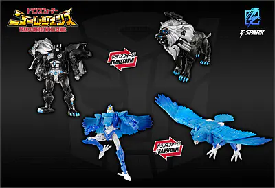 Transformers New Legends NL-09 Dark Amber Leo Prime and Blue Bolt Figure Set | Takara Tomy