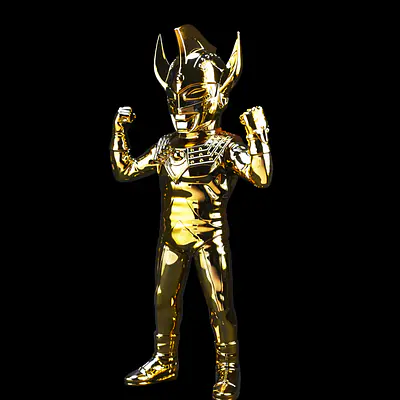 Ultraman Taro Gold Chrome Ultra Dynamite Pose Version Sofubi Figure | Planet-X - alternate view