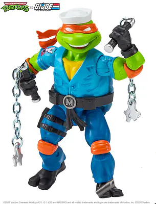 Teenage Mutant Ninja Turtles x G.I. Joe Crossover Classics Action Figure Michelangelo x Shipwreck 12 cm